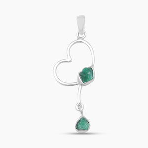 925 Sterling Silver Emerald Pendants