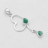 925 Sterling Silver Emerald Pendants