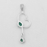 925 Sterling Silver Emerald Pendants