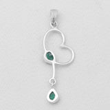 925 Sterling Silver Emerald Pendants