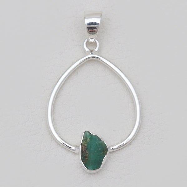 Emerald Silver Pendants