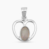 Ethiopian Opal Silver Designer Heart Pendants
