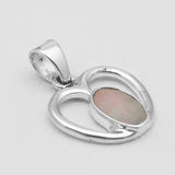Ethiopian Opal Silver Designer Heart Pendants