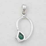925 Sterling Silver Emerald Pendants