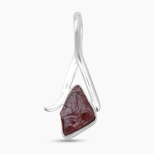 925 Sterling Silver Raw Garnet Pendants