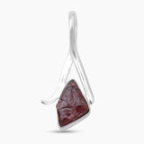925 Sterling Silver Raw Garnet Pendants