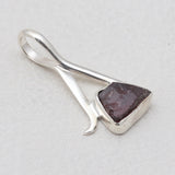 925 Sterling Silver Raw Garnet Pendants
