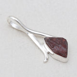 925 Sterling Silver Raw Garnet Pendants