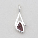 925 Sterling Silver Raw Garnet Pendants