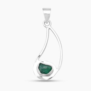 925 Sterling Silver Emerald Pendants