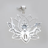 925 Sterling Silver Labradorite Lotus Pendants