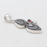925 Sterling Silver Fordite Jasper Pendants