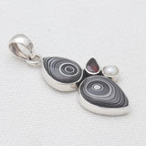 925 Sterling Silver Fordite Jasper Pendants