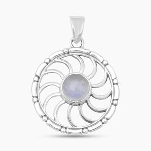 Rainbow Moonstone Silver Pendants