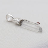 Pencil Point Crystal Silver Pendants