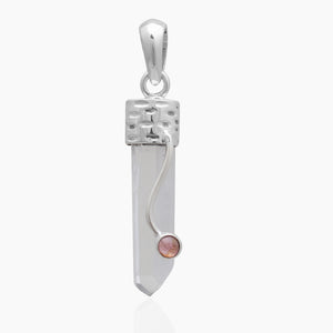 Pencil Point Crystal Silver Pendants