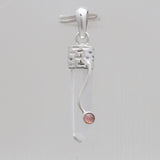 Pencil Point Crystal Silver Pendants
