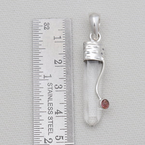 Pencil Point Crystal Silver Pendants