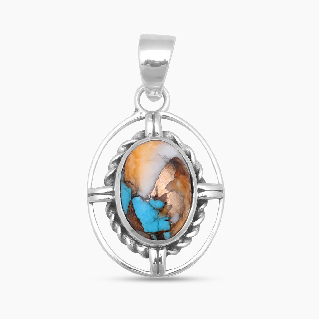 925 Silver Turquoise Spiny Oyster Pendants