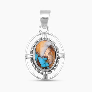 925 Silver Turquoise Spiny Oyster Pendants