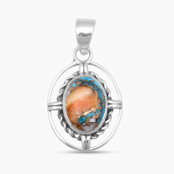 925 Silver Turquoise Spiny Oyster Pendants