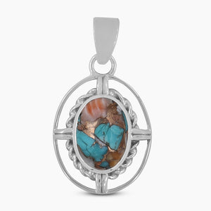 925 Silver Turquoise Spiny Oyster Pendants