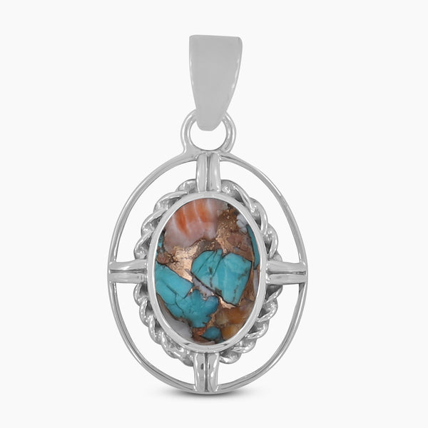 925 Silver Turquoise Spiny Oyster Pendants