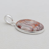 Crazy Lace Agate Silver Plain Pendants