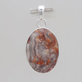 Crazy Lace Agate Silver Plain Pendants