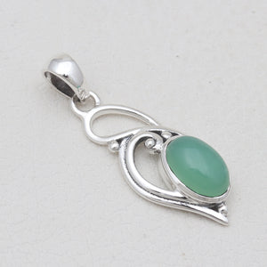 925 Sterling Silver Chrysoprase Pendants