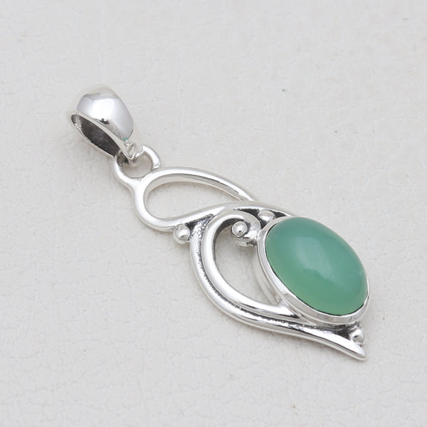 925 Sterling Silver Chrysoprase Pendants