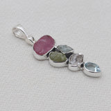 Rough Multistone Silver Designer Pendants