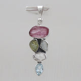 Rough Multistone Silver Designer Pendants