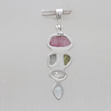 Rough Multistone Silver Designer Pendants