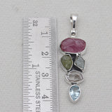 Rough Multistone Silver Designer Pendants
