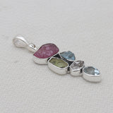 Rough Multistone Silver Designer Pendants