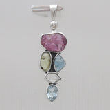 Rough Multistone Silver Designer Pendants