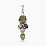 Natural Peridot Silver Pendants