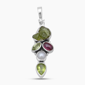 Natural Peridot Silver Pendants