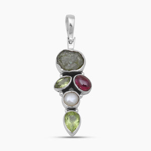 Natural Peridot Silver Pendants