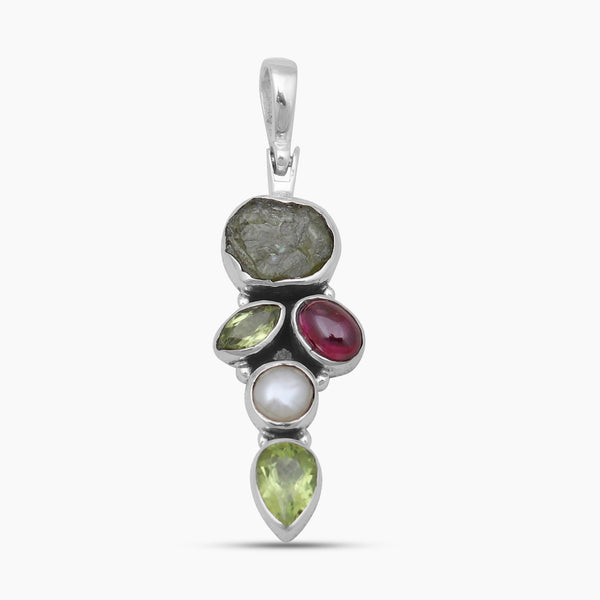 Natural Peridot Silver Pendants