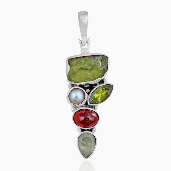Natural Peridot Silver Pendants