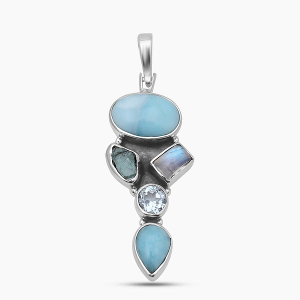 925 Sterling Silver Larimar Pendants