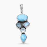 925 Sterling Silver Larimar Pendants