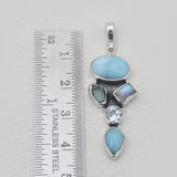 925 Sterling Silver Larimar Pendants