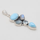925 Sterling Silver Larimar Pendants