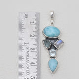 925 Sterling Silver Larimar Pendants