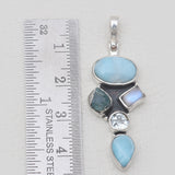 925 Sterling Silver Larimar Pendants