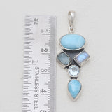 925 Sterling Silver Larimar Pendants