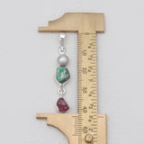 Natural Pearl, Emerald & Ruby Silver Pendants